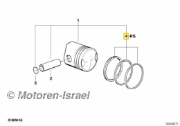 Kolbenringsatz für einen Nikasil Kolben R100