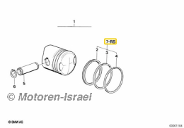 Kolbenringsatz für einen Nikasil Kolben R100