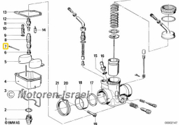 Schwimmerachse für Bing für Typ 64 und 94 Vergaser