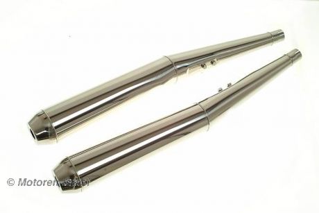 Stainless Steel silencer/6 to RS, 38 mm exhaust pipes