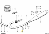Klemmschelle links für 38mm-Krümmer
