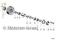 Mitnehmer in Speichenhinterrad zum Einnieten R60/6-R100RS